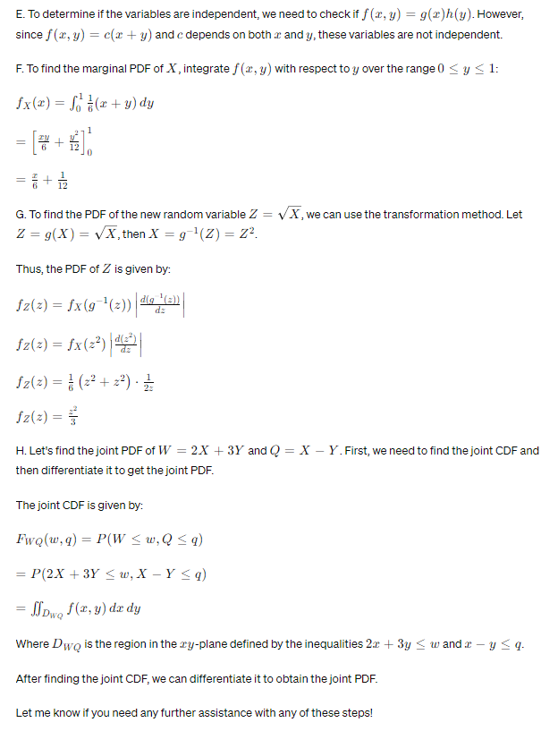 Let X and Y be random variables with joint PDF