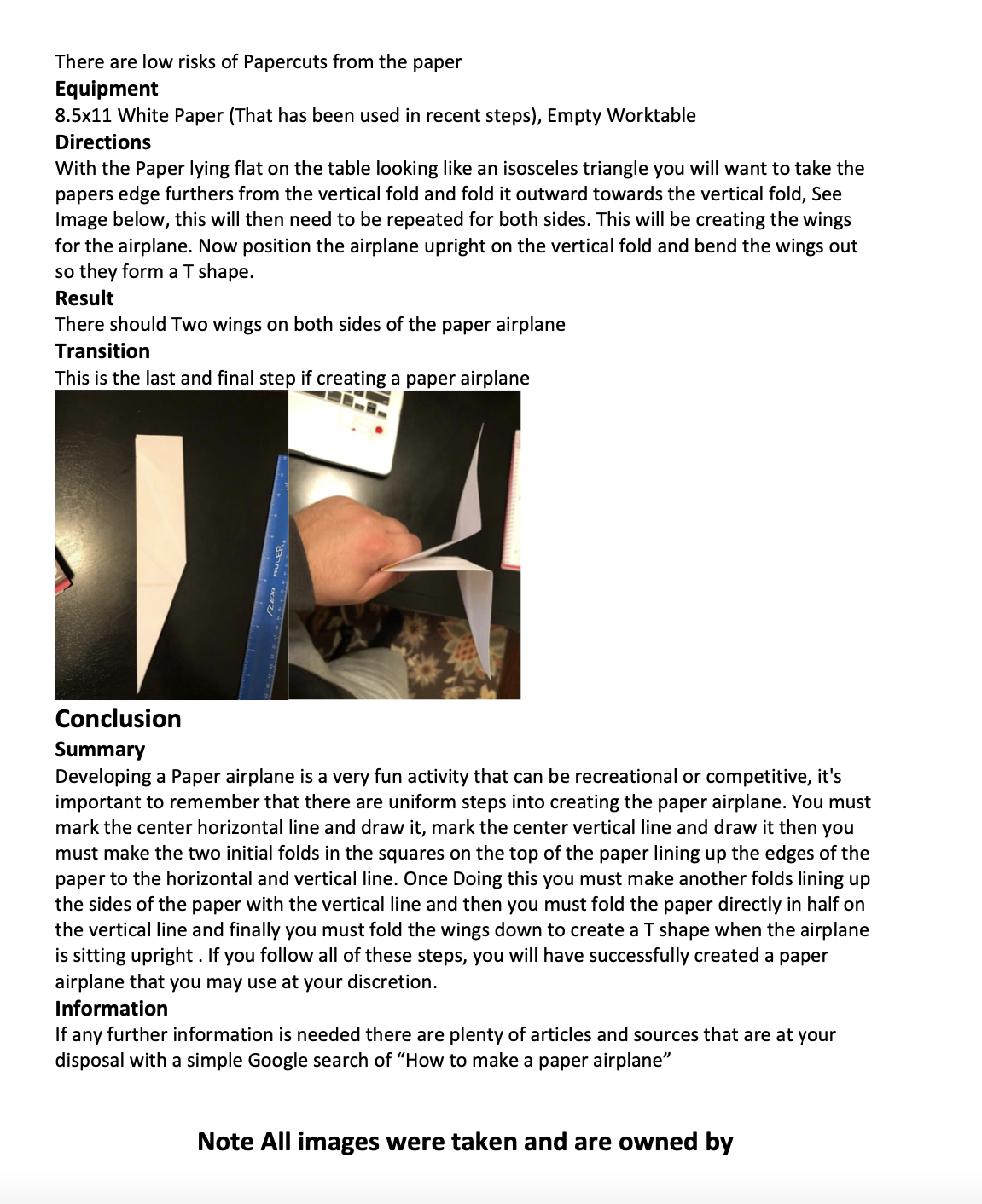 Instructions Paper This paper involves writing a