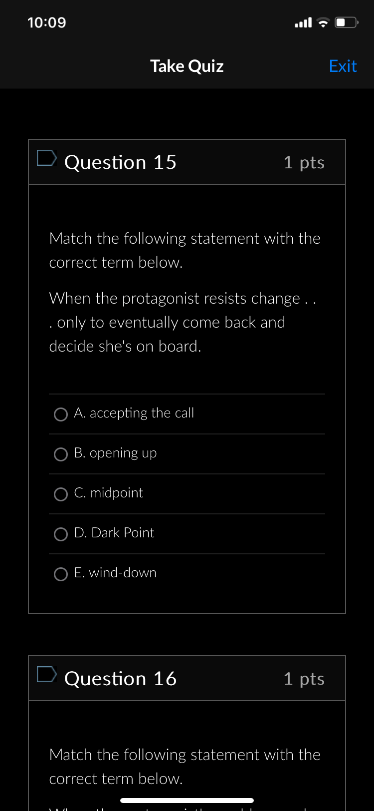Take Quiz : Question 7/ 1 pts How do you not