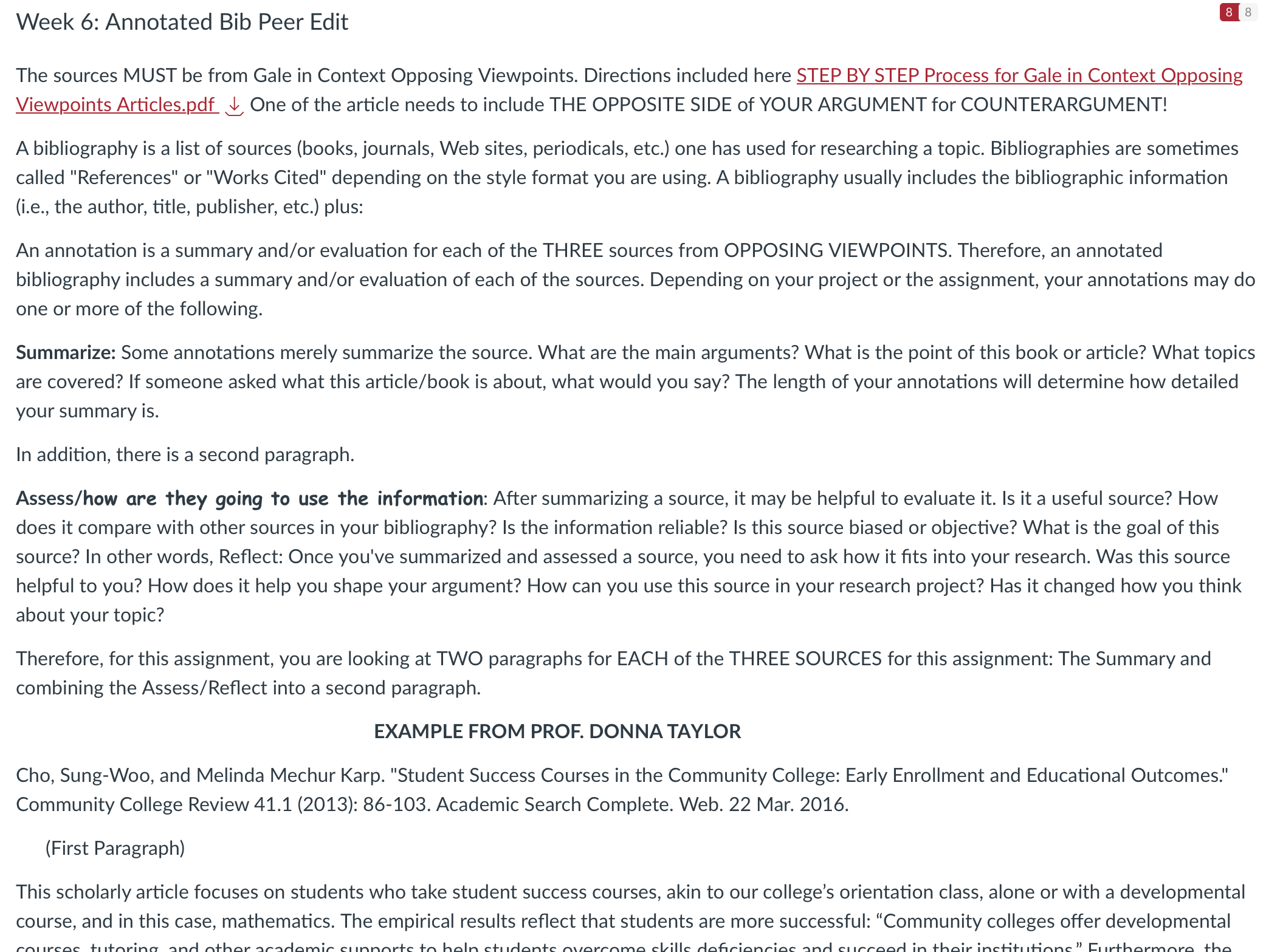 Week 6: Annotated Bib Peer Edit 8 8 The sources