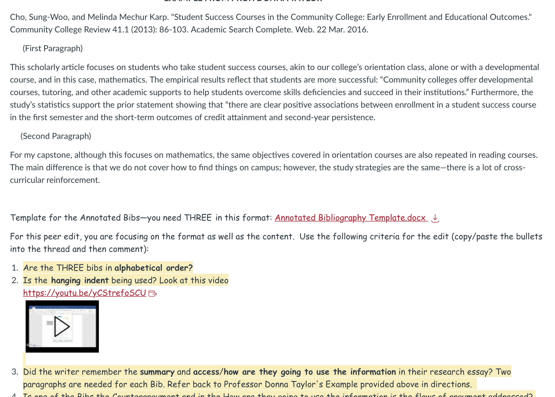 Week 6: Annotated Bib Peer Edit 8 8 The sources