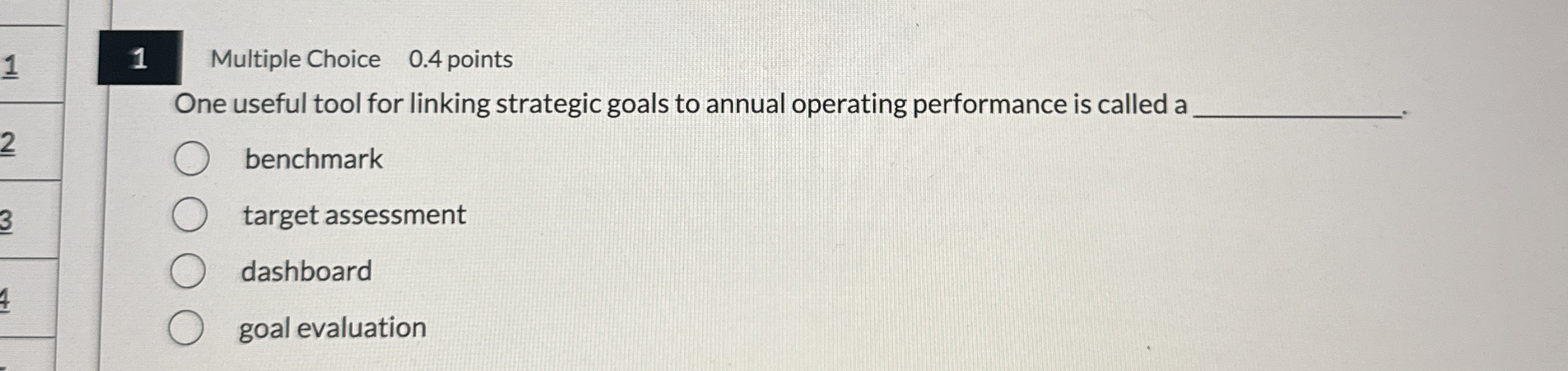 1 Multiple Choice 0 . 4 points One useful tool