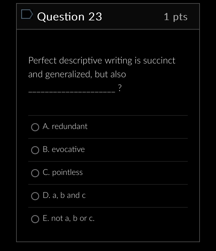 L Question 20 (o) RS Which iIs a good example of