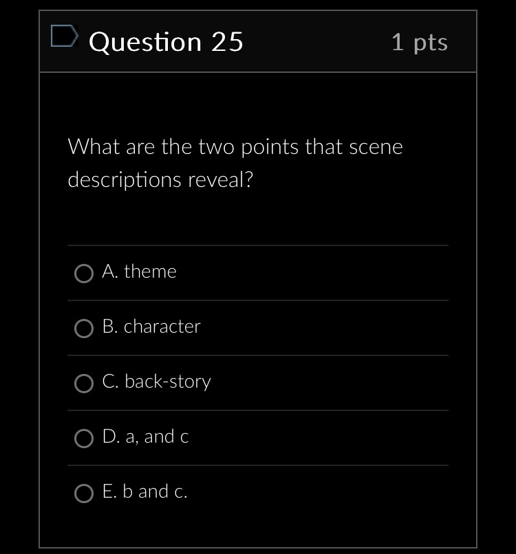 L Question 20 (o) RS Which iIs a good example of