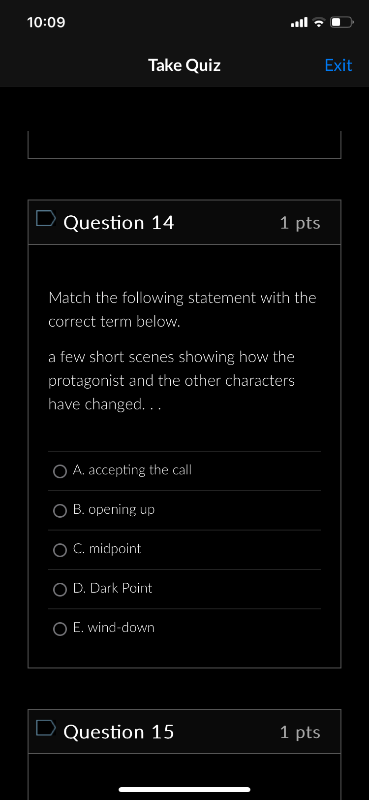 Take Quiz : Question 8 1 pts True or False. You