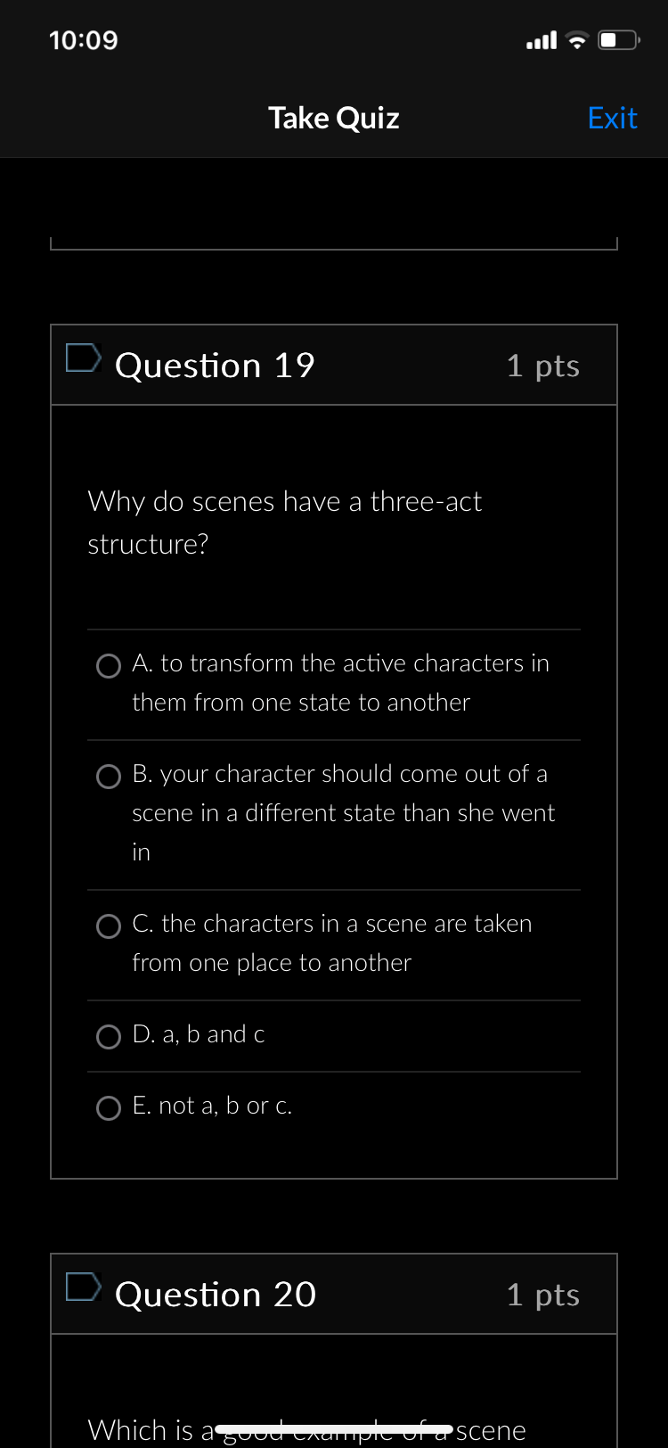 Take Quiz : Question 8 1 pts True or False. You