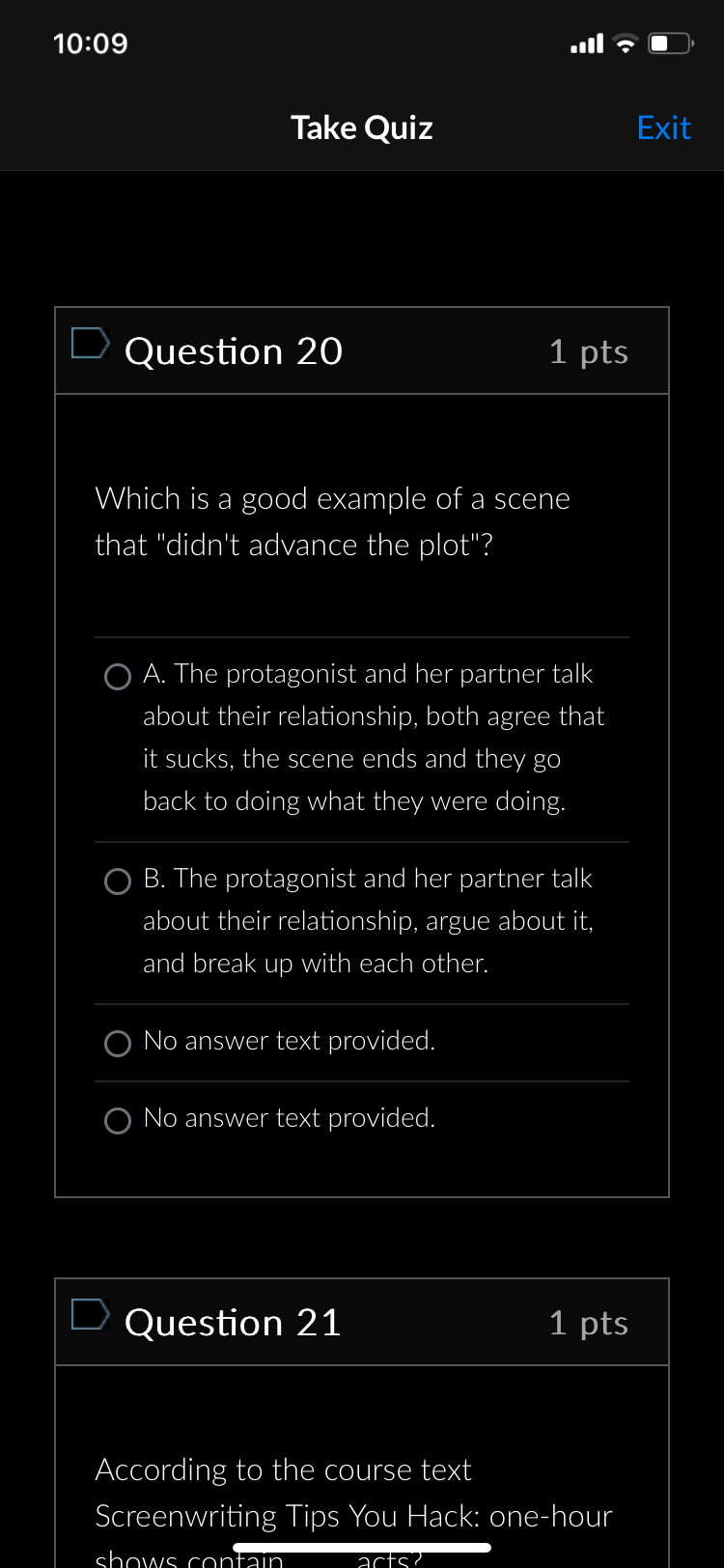 Take Quiz : Question 8 1 pts True or False. You