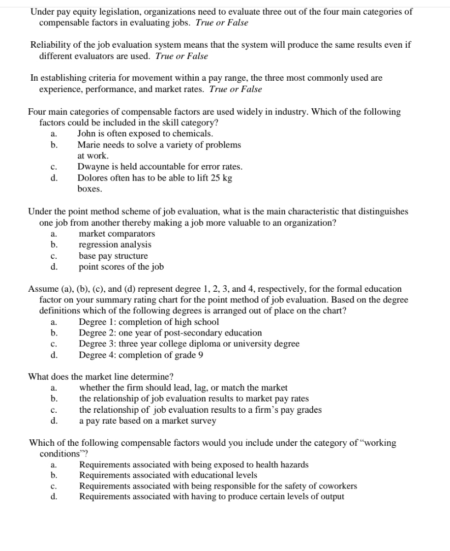 Under pay equity legislation, organizations need