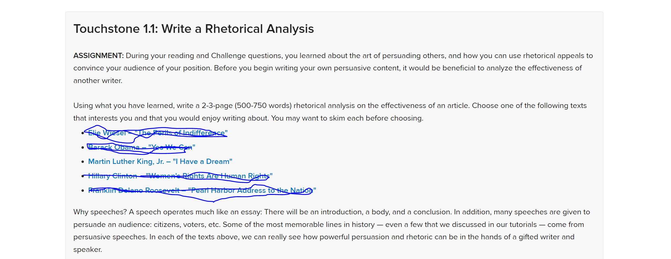 Touchstone 1.1: Write a Rhetorical Analysis