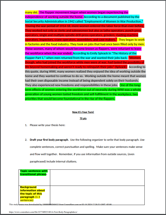 4.01A Write 1 Body Paragraph - 40 pts Guess what?