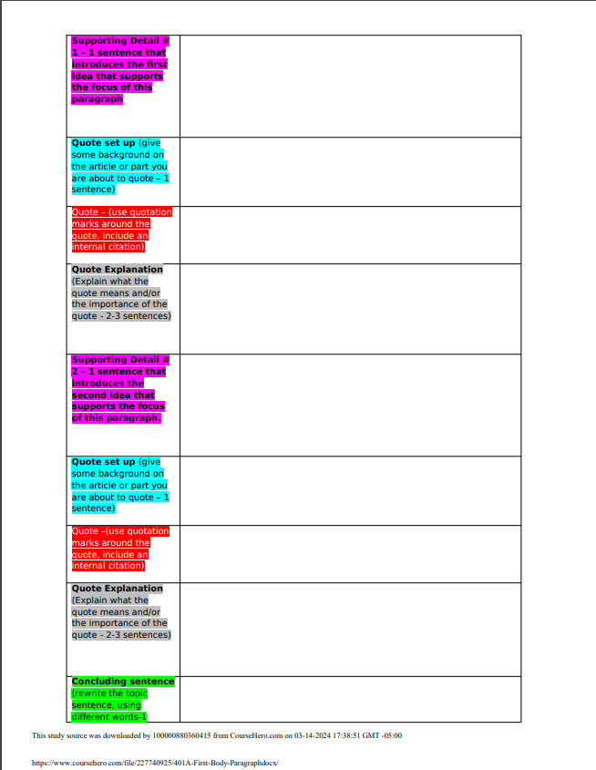 4.01A Write 1 Body Paragraph - 40 pts Guess what?