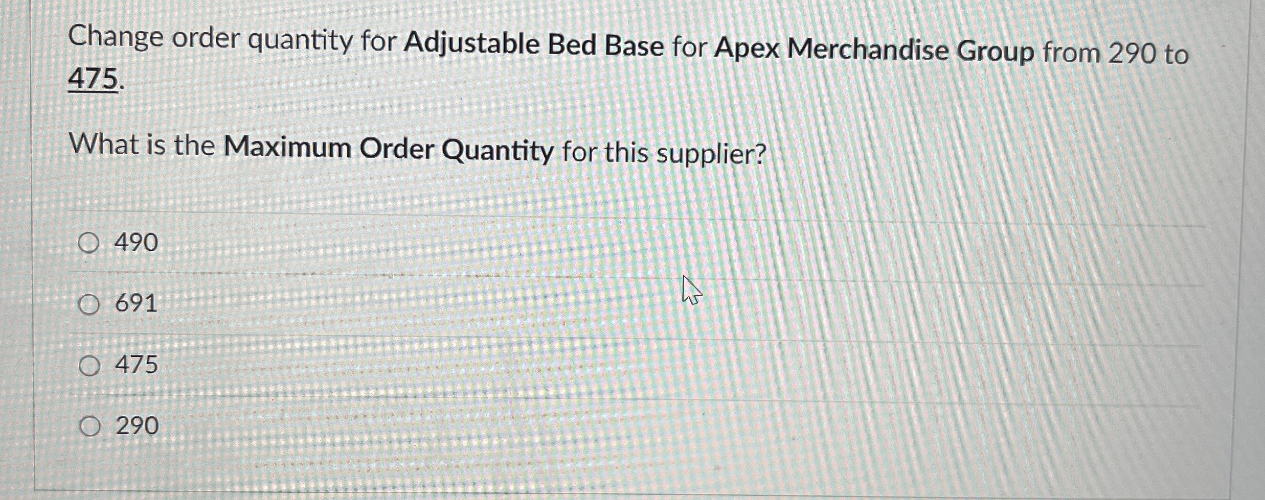Change order quantity for Adjustable Bed Base for
