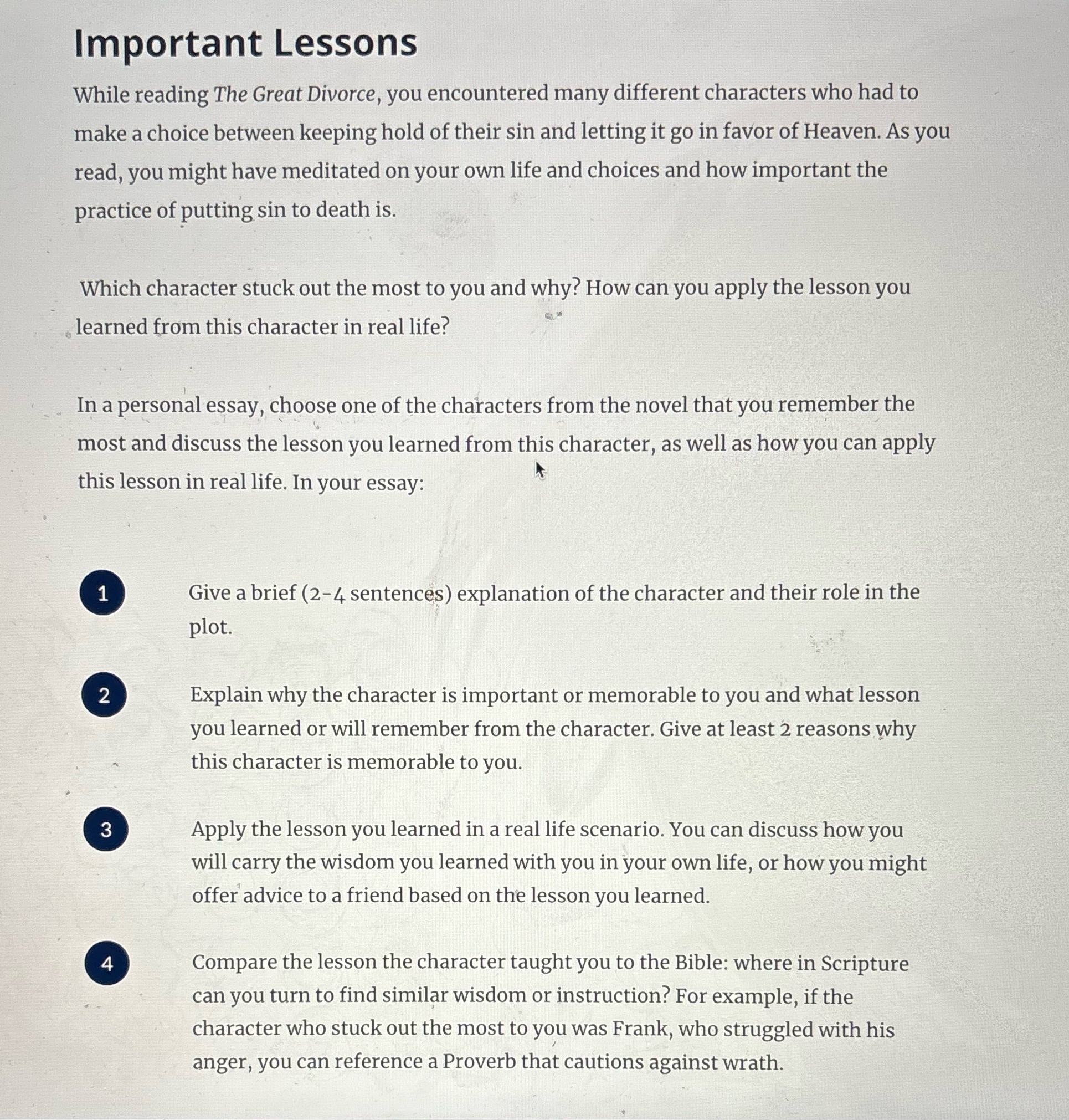 Help!!!! Important Lessons While reading The