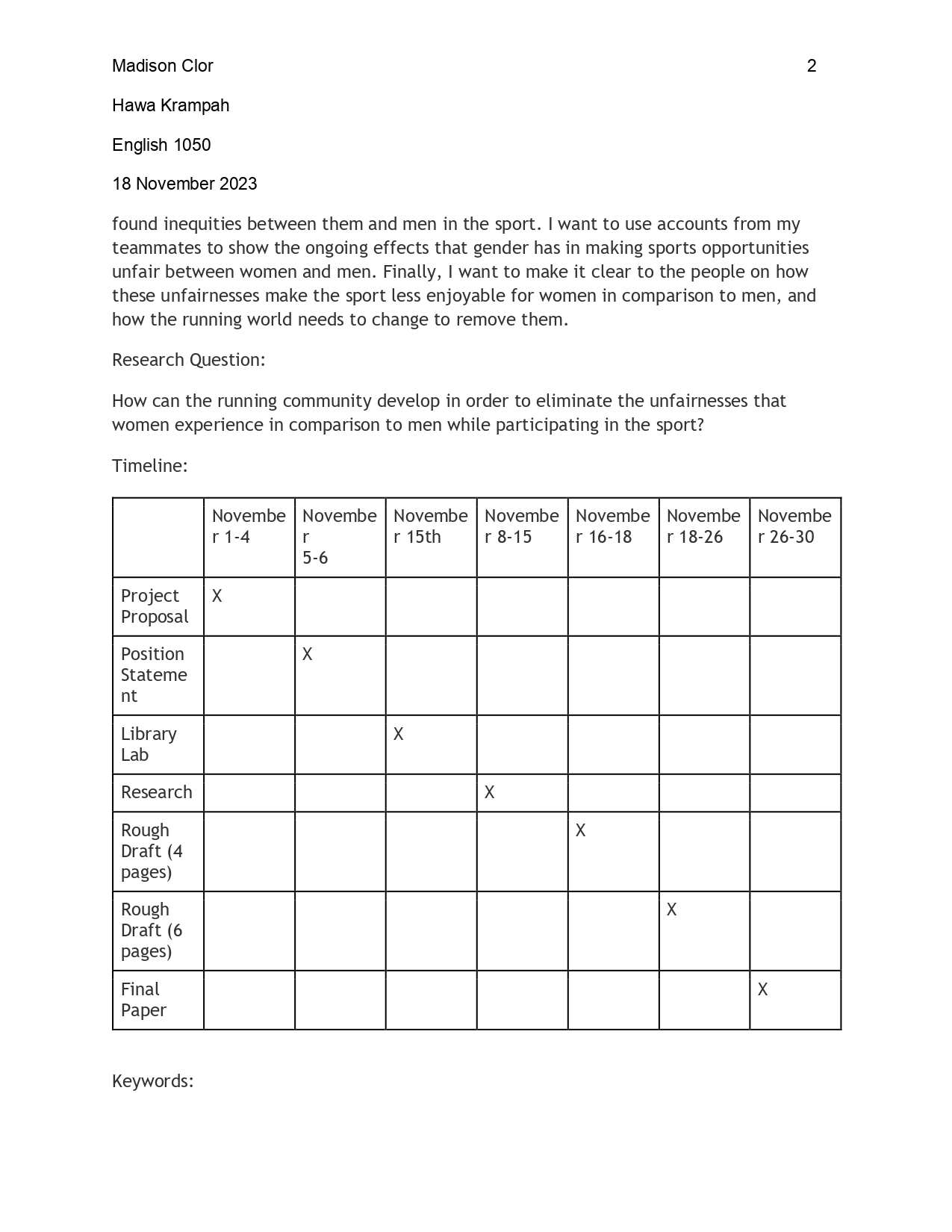 Project Proposal (Proposal for Position Paper)