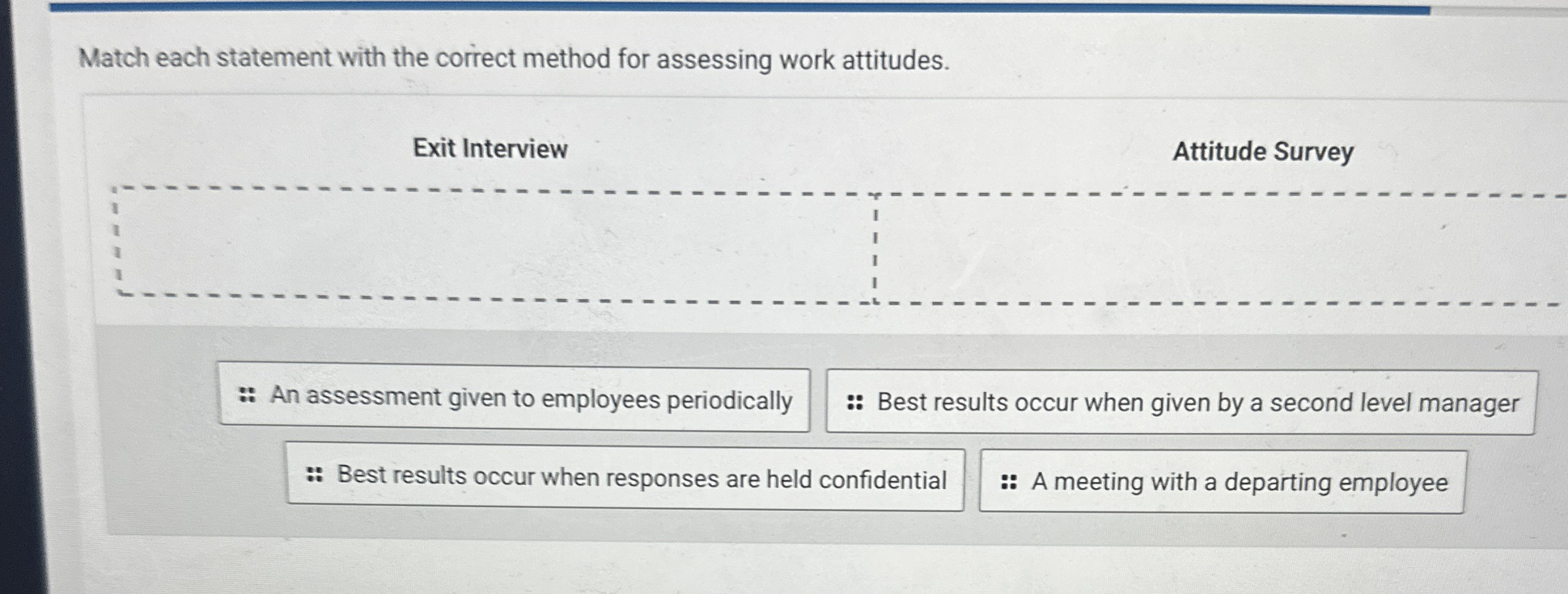 Match each statement with the correct method for