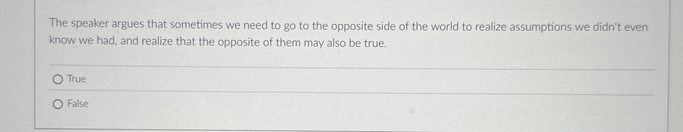The speaker argues that sometimes we need to go