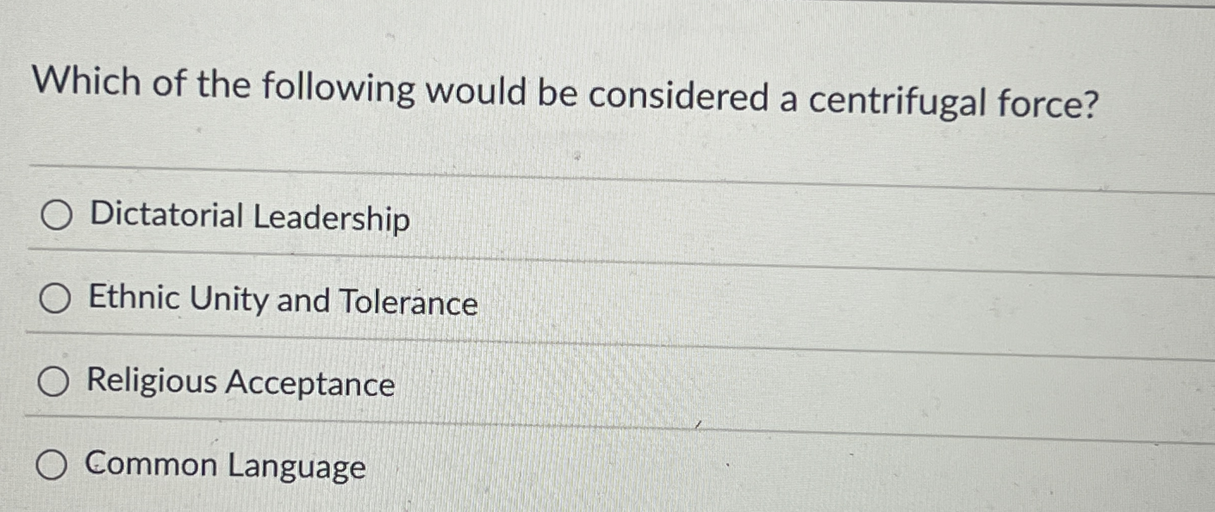 Which of the following would be considered a