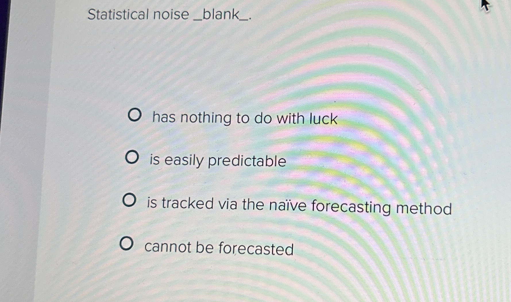 Statistical noise . has nothing to do with luck