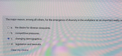 The major reason, among all others, for the