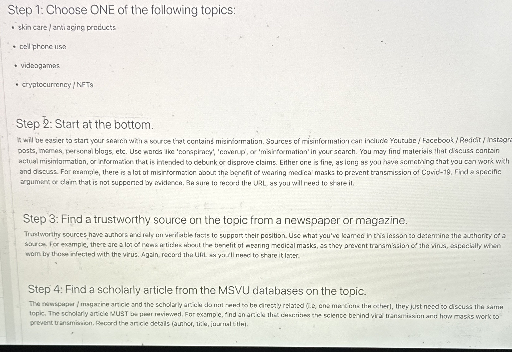 Step 5: Create a brief presentation. You can be