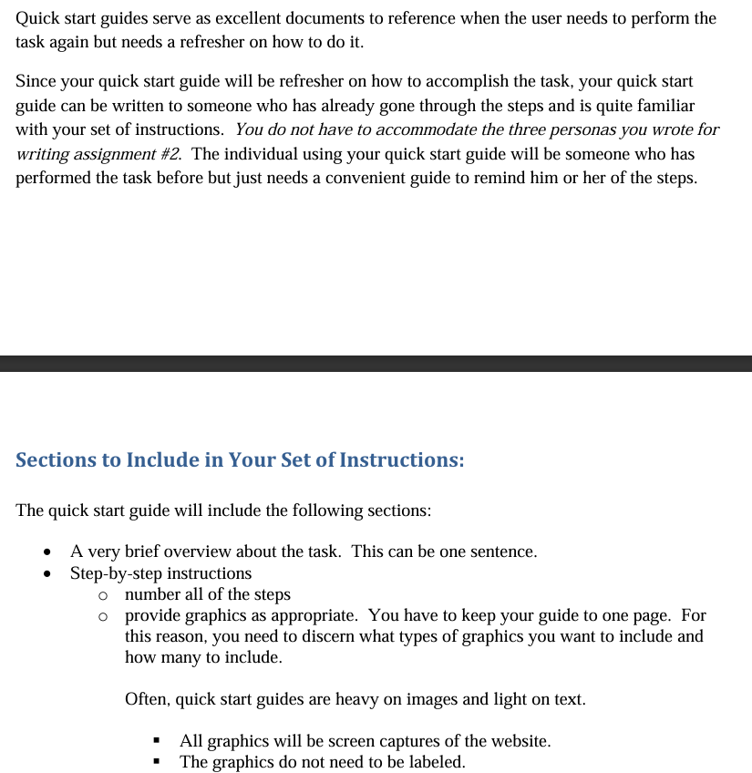Writing Assignment # 3 Quick Start Guide for Your
