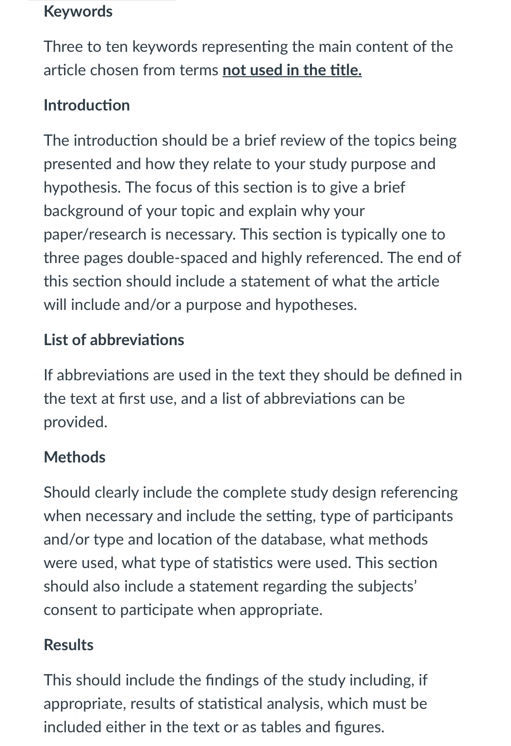 Journal Selection/Research Manuscript Outline