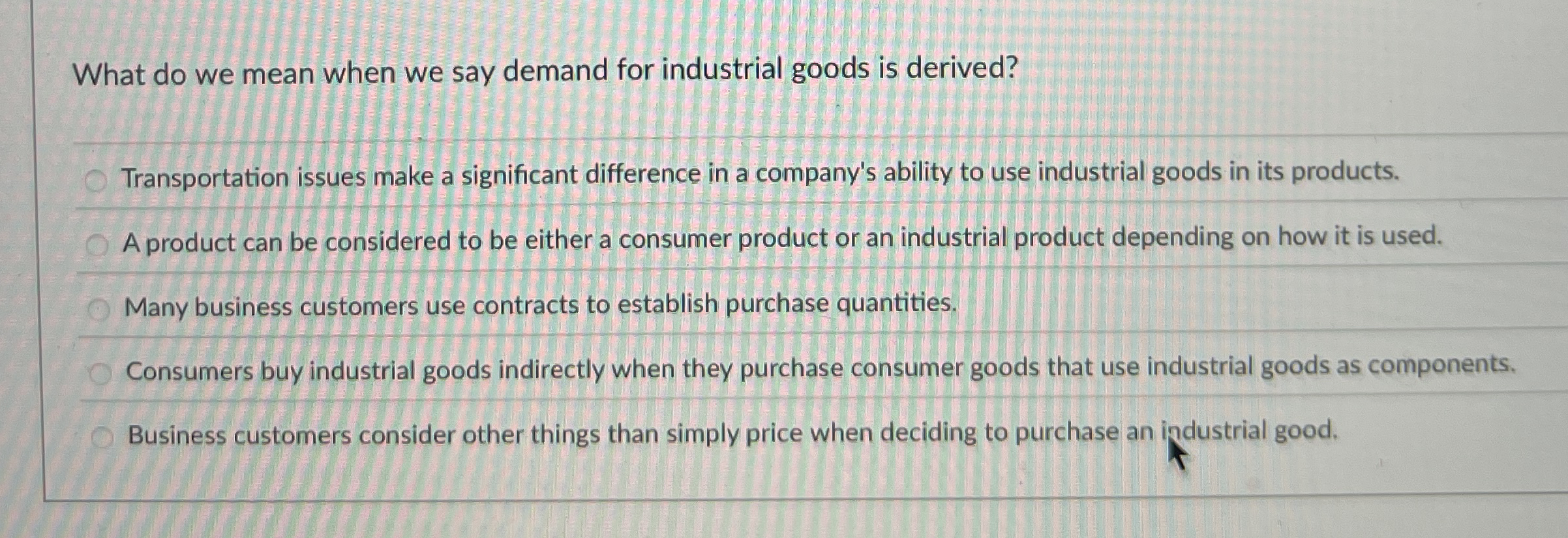 What do we mean when we say demand for industrial