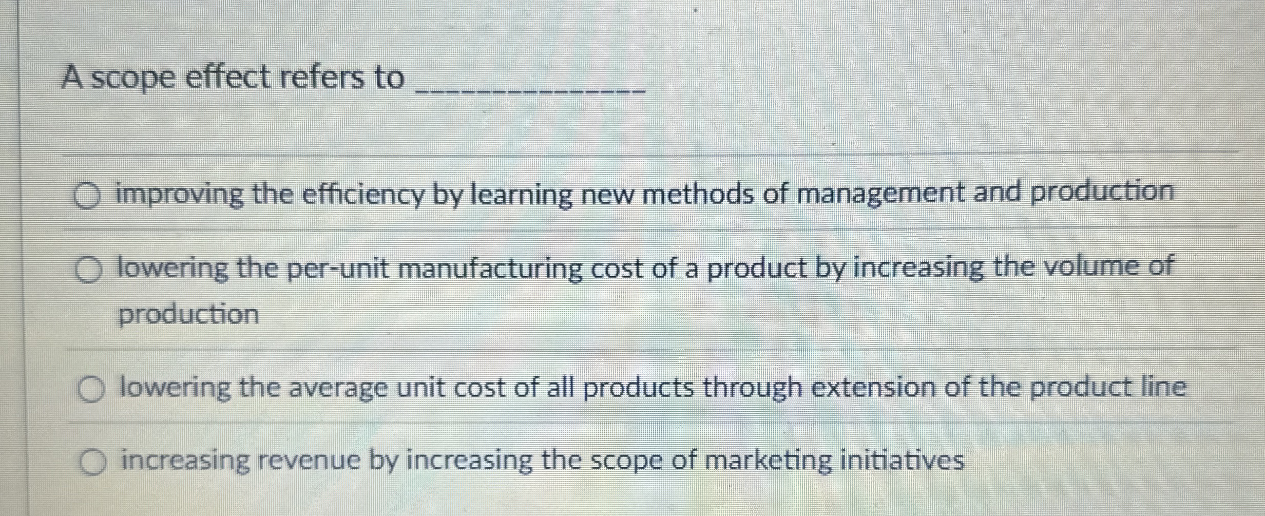 A scope effect refers to q , improving the
