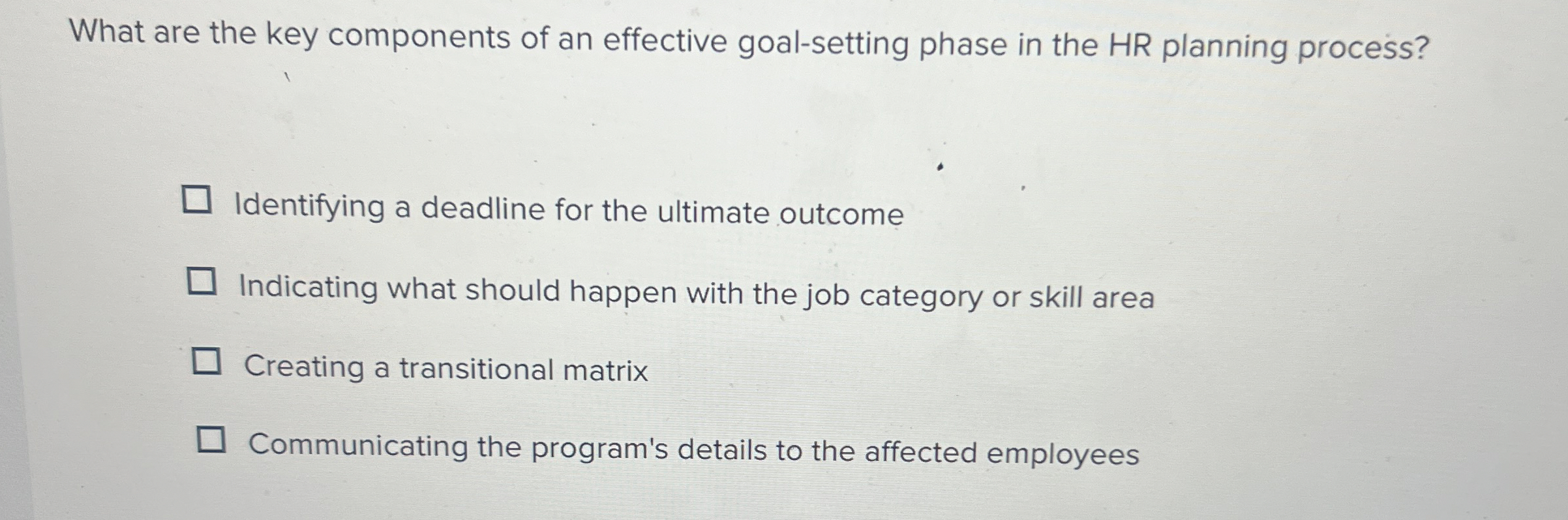 What are three components of human resource