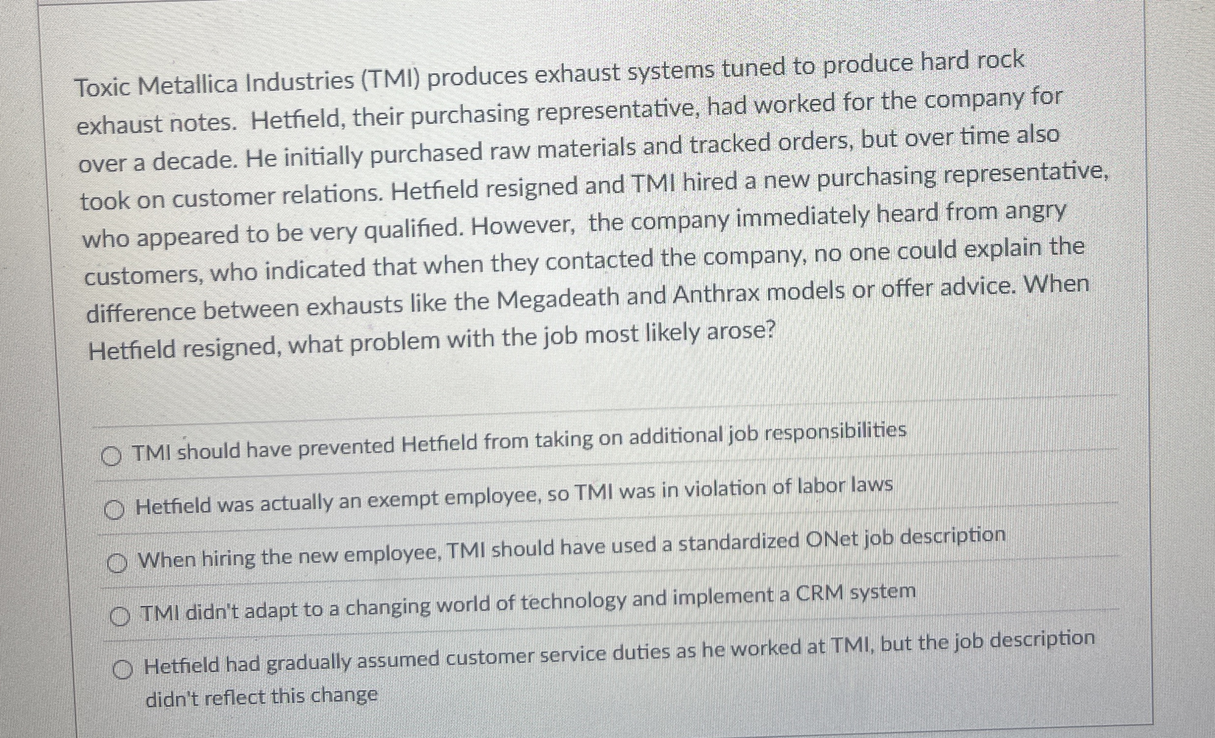 Toxic Metallica Industries ( TMI ) produces