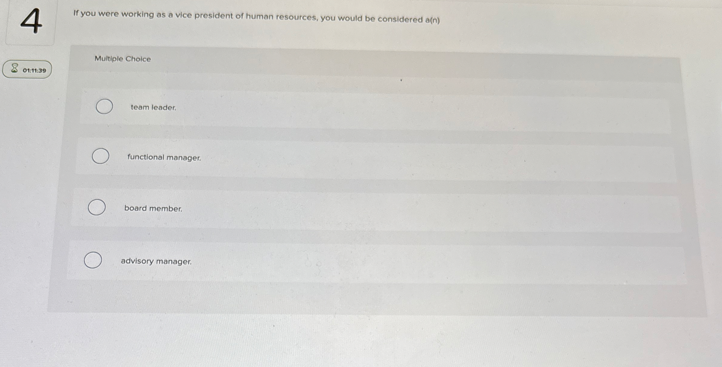 4 If you were working as a vice president of