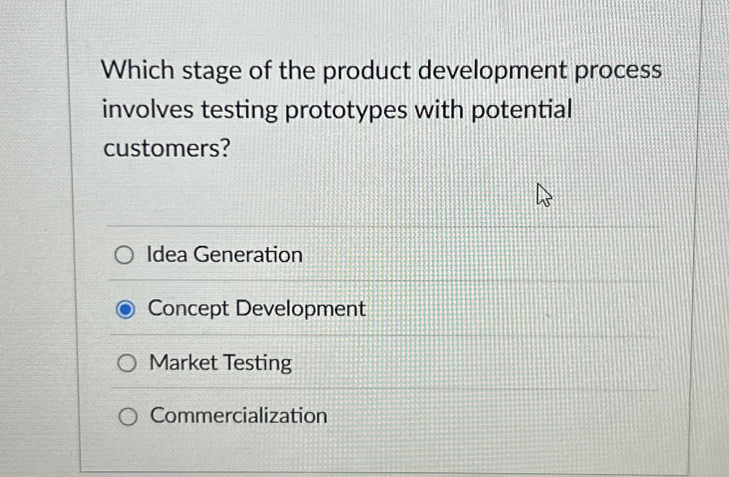 Which stage of the product development process