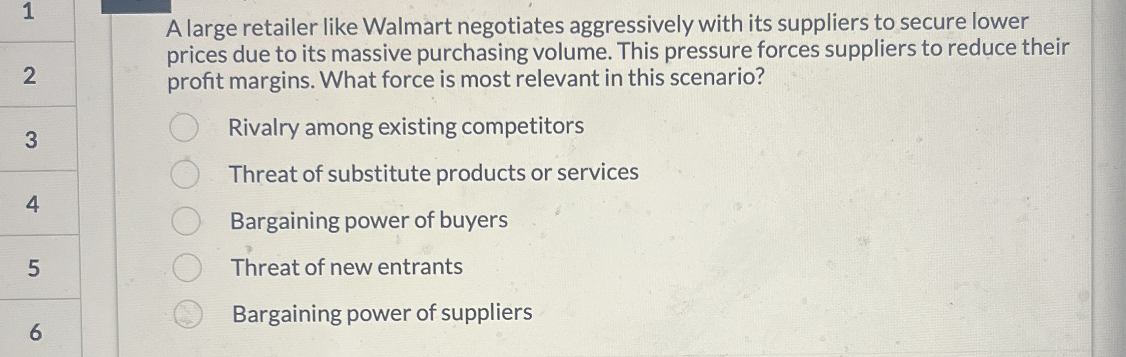 1 2 3 4 5 6 A large retailer like Walmart