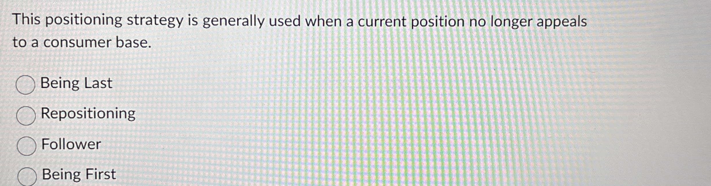 This positioning strategy is generally used when