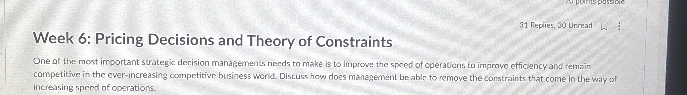 3 1 Replies, 3 0 Unread Week 6 : Pricing