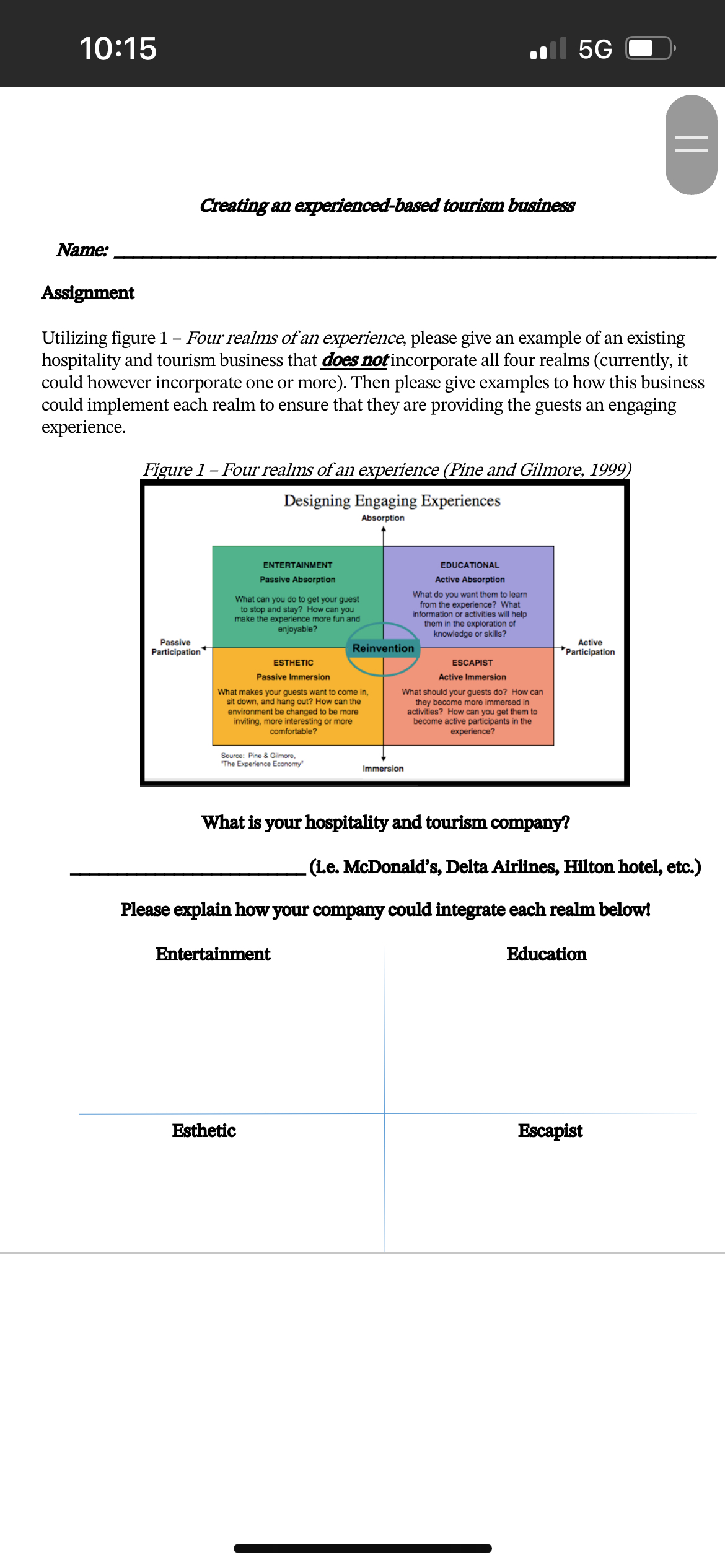 Using the information from the required reading