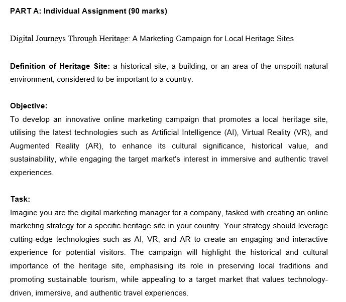 PART A: Individual Assignment ( 9 0 marks )
