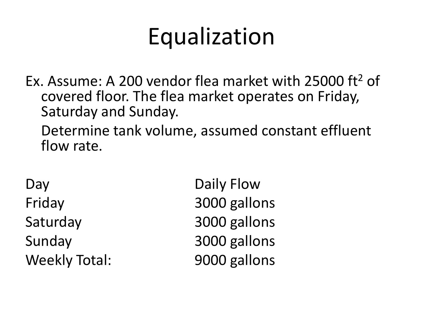 Equalization Ex . Assume: A 2 0 0 vendor flea