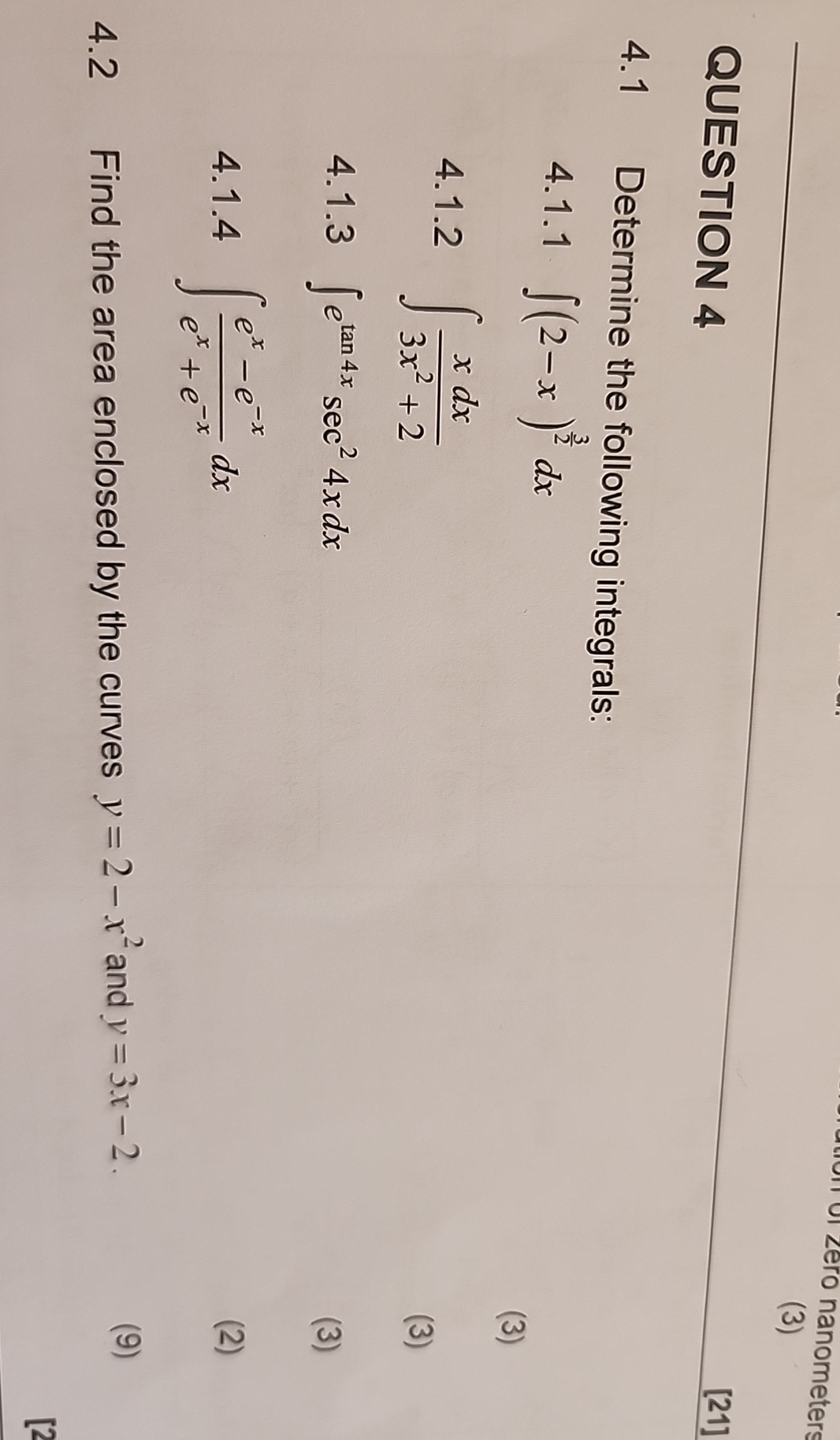 meter QUESTION 4 [ 2 1 ] 4 . 1 Determine the