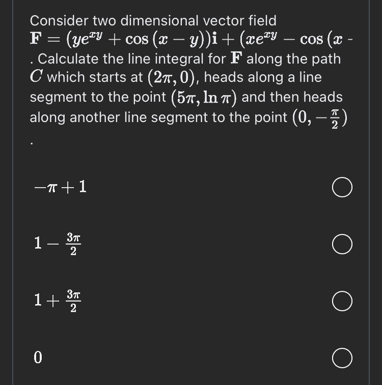 Consider two dimensional vector field . Calculate