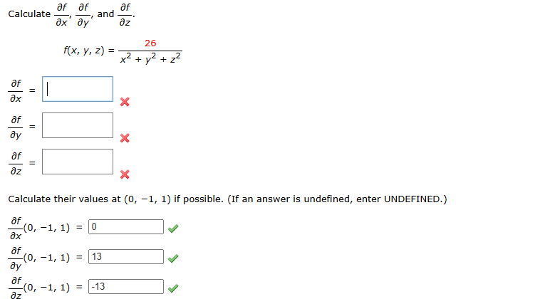Calculate ( delf ) / ( delx ) , ( delf ) / ( dely