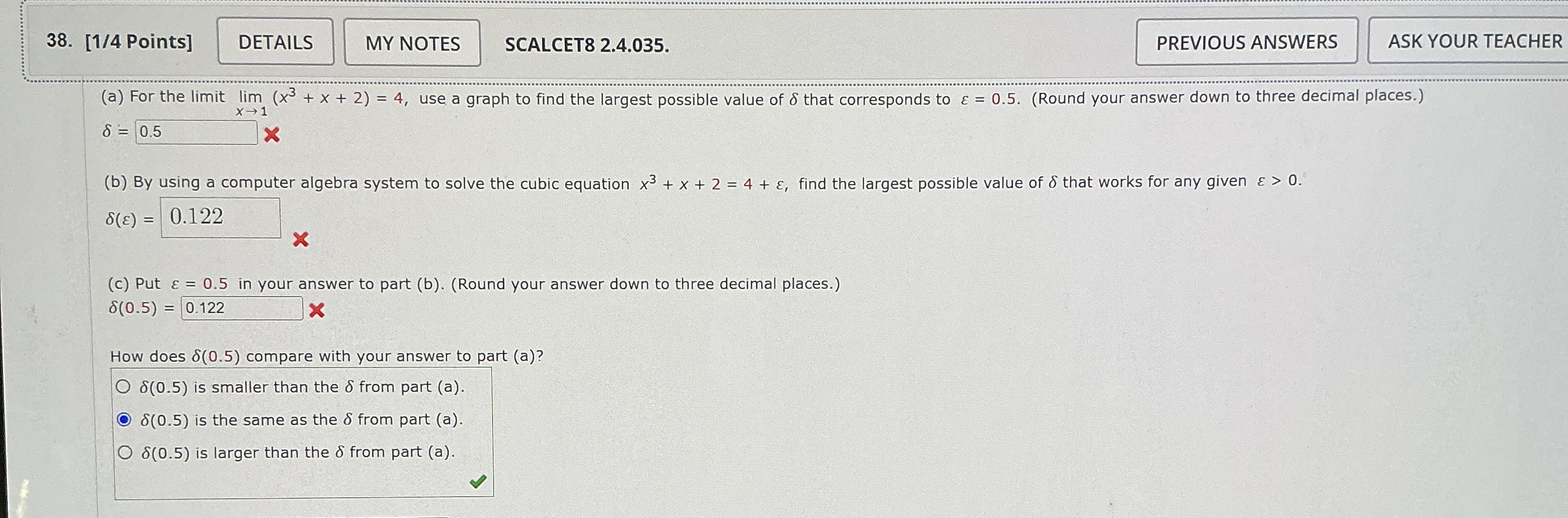 [ 1 / 4 Points ] SCALCET 8 2 . 4 . 0 3 5 . ( a )