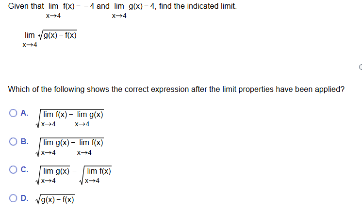 Given that \ lim _ ( x -  style=