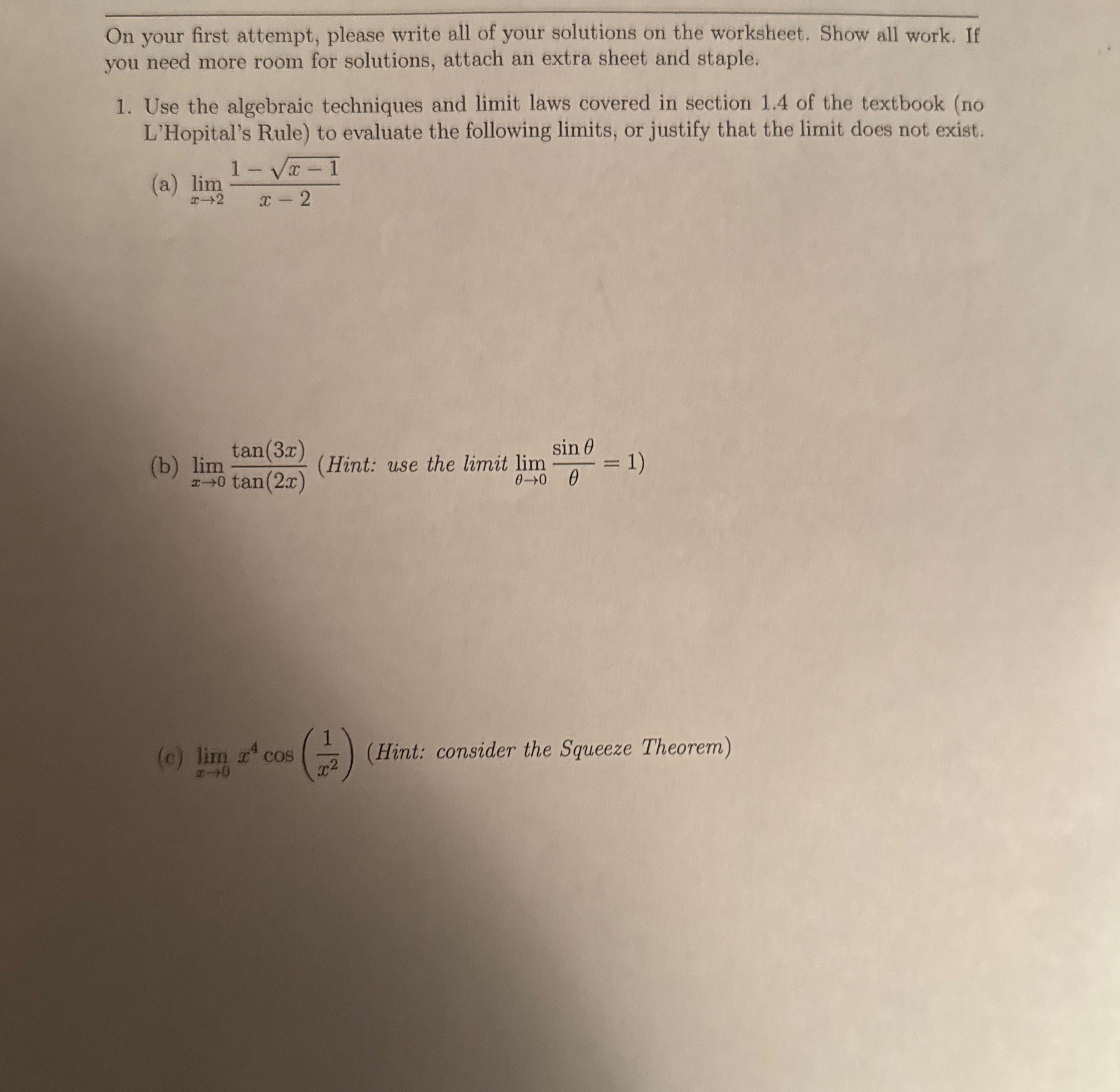 On your first attempt, please write all of your