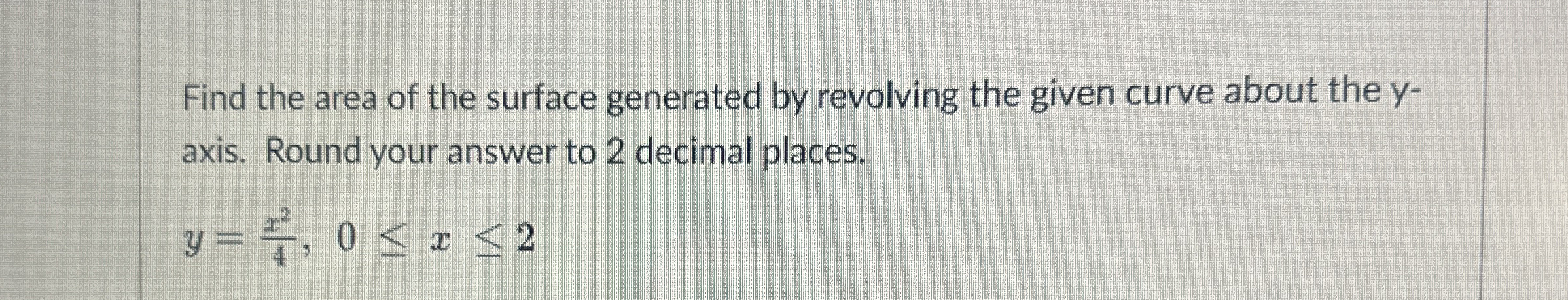 Find the area of the surface generated by