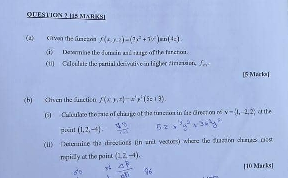 OUESTION 2 [ 1 5 MARKS ] ( a ) Given the function