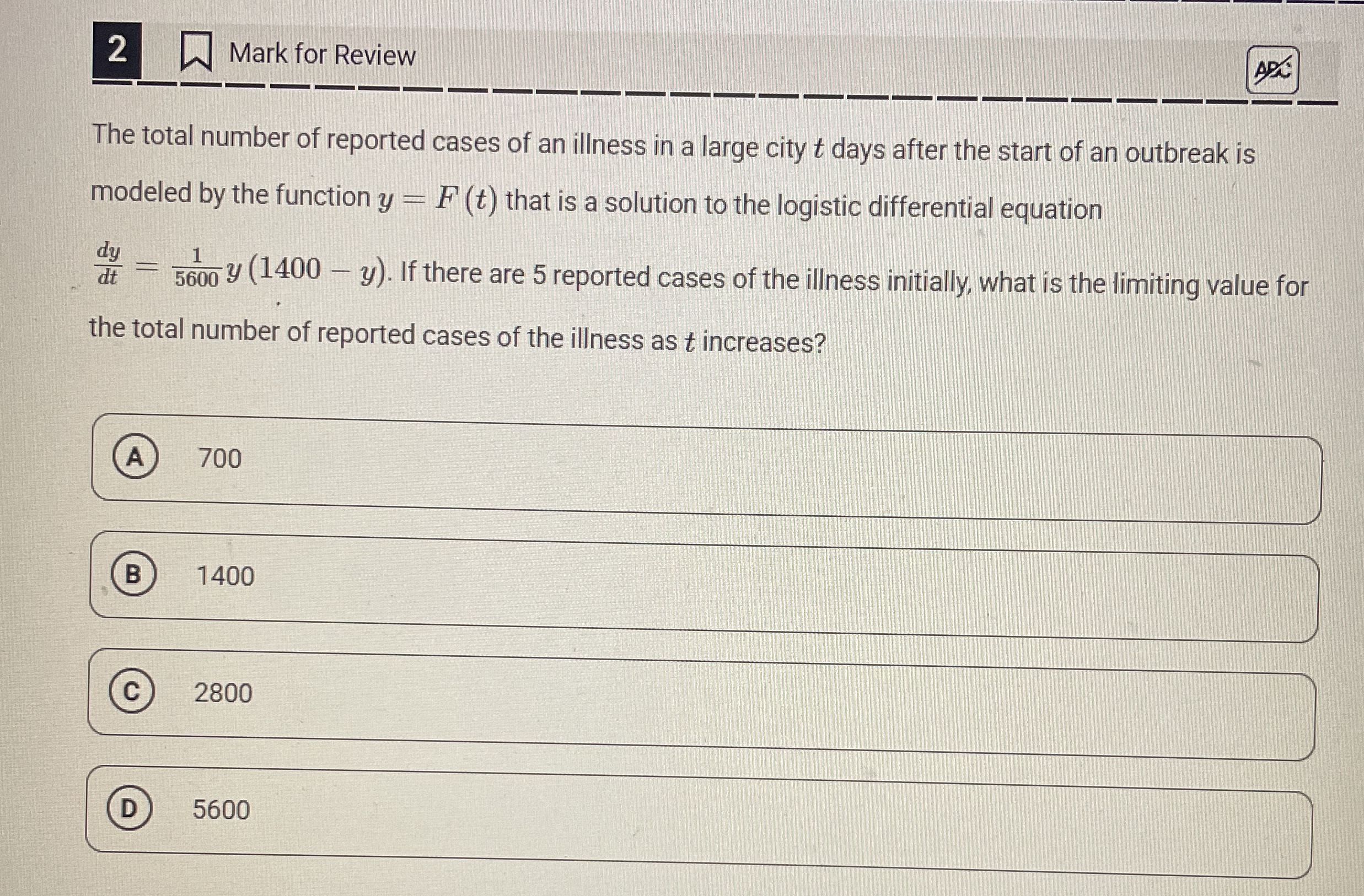 2 Mark for Review The total number of reported