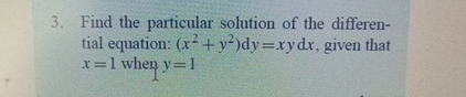 Find the particular solution of the differential