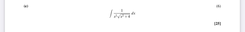 Determine the integral 1 x 2 x 2 + 4 2 d x