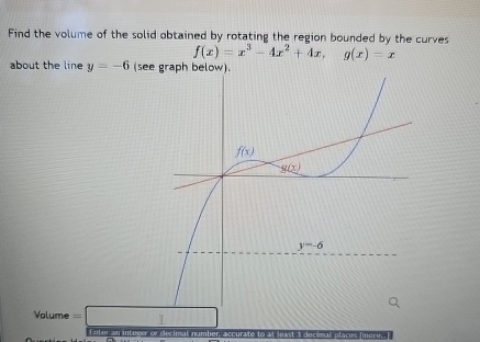 Find the volume of the solid obtained by rotating